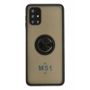 Samsung Galaxy M51 Kılıf Montreal Yüzüklü Silikon Kapak - Siyah