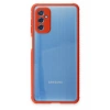 Samsung Galaxy M52 5G Kılıf Miami Şeffaf Silikon - Kırmızı