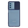 Samsung Galaxy M52 5G Kılıf Palm Buzlu Kamera Sürgülü Silikon - Lacivert