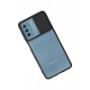 Samsung Galaxy M52 5G Kılıf Palm Buzlu Kamera Sürgülü Silikon - Siyah