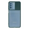 Samsung Galaxy M52 5G Kılıf Palm Buzlu Kamera Sürgülü Silikon - Yeşil