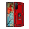 Samsung Galaxy S21 Kılıf Sofya Yüzüklü Silikon Kapak - Kırmızı