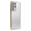 Samsung Galaxy S21 Ultra Kılıf Lensli Silikon - Gold