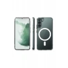 Samsung Galaxy S22 Kılıf Magneticsafe Şeffaf Silikon - Şeffaf