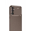Samsung Galaxy S24 FE Kılıf Auto Focus Karbon Kapak - Kahverengi