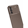 Samsung Galaxy S24 FE Kılıf Auto Focus Karbon Kapak - Kahverengi