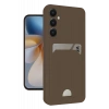 Samsung Galaxy S24 FE Kılıf Kelvin Kartvizitli Silikon - Kahverengi