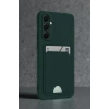 Samsung Galaxy S24 FE Kılıf Kelvin Kartvizitli Silikon - Koyu Yeşil