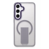 Samsung Galaxy S24 Tork Magsafe Standlı Kapak - Lila