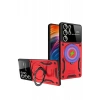 Samsung Galaxy S24 Ultra Kılıf Joy Lens Standlı Kapak - Kırmızı