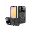 Samsung Galaxy S25 Edge Kılıf Joy Lens Standlı Kapak - Siyah