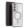 Samsung Galaxy S25 Kılıf Joke Simli Magneticsafe Kılıf - Gümüş