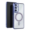 Samsung Galaxy S25 Kılıf Joke Simli Magneticsafe Kılıf - Mavi