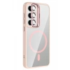 Samsung Galaxy S25 Remim Lensli Magsafe Standlı Kapak - Pembe