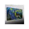 Sarı Lacivert Gece Canvas Tablo (60x120)