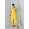 Sarı Prenses Yaka Elbise