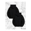 Sevgili Çift Kombini Örümcek Baskılı Kapüşonlu Sweatshirt Hoodie - Siyah