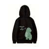 Sevgililer Günü Baskılı Oversize Kapüşonlu Sweatshirt Hoodie - Siyah