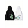 Sevgililer Günü Baskılı Oversize Kapüşonlu Sweatshirt Hoodie - Siyah