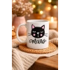 Sevimli Kedi Desenli Porselen Kupa MODEL 63 – “Meow” Yazılı Kahve & Çay Keyfi İçin Tatlı Tasarım