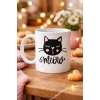 Sevimli Kedi Desenli Porselen Kupa MODEL 63 – “Meow” Yazılı Kahve & Çay Keyfi İçin Tatlı Tasarım