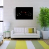 Siyah Fonda Kırmızı Futuristik Motosiklet Kanvas Tablo 50 x 70