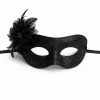 Siyah Simli Tüylü Balo Maskesi – Kadın Parti & Maskeli Balo Maskesi