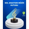 Sol Anahtarı Figürlü Dönen Müzik Kutusu Altın Renk Dekoratif