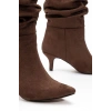 SR-2001 Kahverengi Süet Topuklu Günlük Bayan Çizme