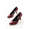 ST-001 Bordo Rugan Günlük 9 cm Topuklu Bayan Stiletto Ayakkabı