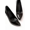 ST-001 Siyah Rugan Günlük 9 cm Topuklu Bayan Stiletto Ayakkabı