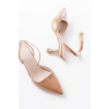 ST-004 Vizon Rugan Günlük 7 cm Topuklu Bayan Ayakkabı