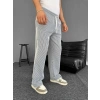 Su Yolu Çizgili Cepli Pantalon - Gri