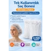 Tek Kullanımlık Saç Bonesi 100LÜ 2 Paket Nonwoven Lastikli Hijyenik Bone Toplam 200 Adet