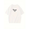 Thousand Baskılı Oversize Bisiklet Yaka T-shirt - Beyaz