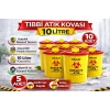 Tıbbi Atık Kovası 10 Litre 10 Adet Kapaklı Tıbbi Atık Kutusu Enfekte Atık Kovası Seti