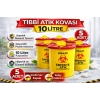 Tıbbi Atık Kovası 10 Litre 5 Adet Kapaklı Tıbbi Atık Kutusu Enfekte Atık Kovası Seti