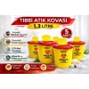 Tıbbi Atık Kovası 1,3 Litre 5 Adet Kapaklı Tıbbi Atık Kutusu Enfekte Atık Kovası Seti