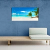 Turkuaz Deniz , Beyaz Kumlar ve Palmiyeler Kanvas Tablo 60 x 120