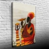 Turuncu ve Gri Tonlarda Afrika Yerli Kadınlar Kanvas Tablo 50 x 70