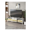 Tv Sehpası Tv Ünitesi 160 Cm Gold Beyaz Mistral 5072