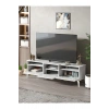 Tv Sehpası Tv Ünitesi 160 Cm Gold Beyaz Mistral 5072
