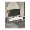 Tv Sehpası Tv Ünitesi 160 Cm Gümüş Beyaz Mistral 5073