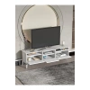 Tv Sehpası Tv Ünitesi 160 Cm Gümüş Beyaz Mistral 5073
