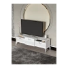Tv Sehpası Tv Ünitesi 160 Cm Gümüş Beyaz Mistral 5073