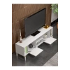 Tv Sehpası Tv Ünitesi Beyaz Gold 160 Cm Linya 5042