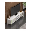 Tv Sehpası Tv Ünitesi Beyaz Gold 160 Cm Linya 5042