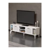Tv Sehpası Tv Ünitesi Beyaz Gümüş 160 Cm Linya 5043