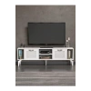 Tv Sehpası Tv Ünitesi Beyaz Gümüş 160 Cm Linya 5043