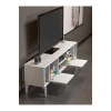 Tv Sehpası Tv Ünitesi Beyaz Gümüş 160 Cm Linya 5043